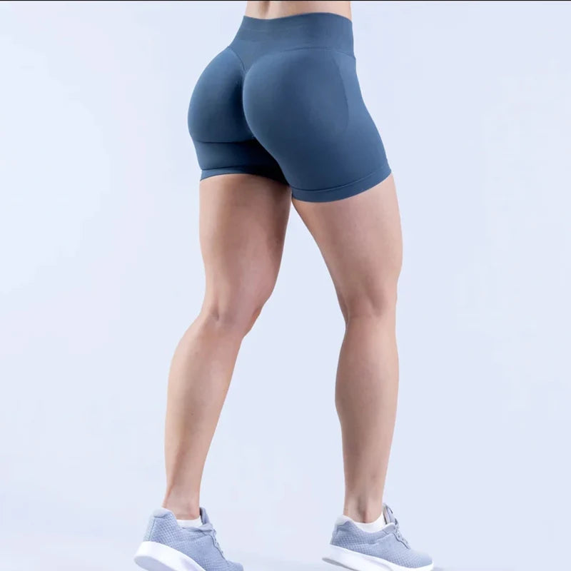4.5" Seamless Ribbed Yoga Shorts – Scrunch Bum Booty Lifting Gym & Running Shorts for Women