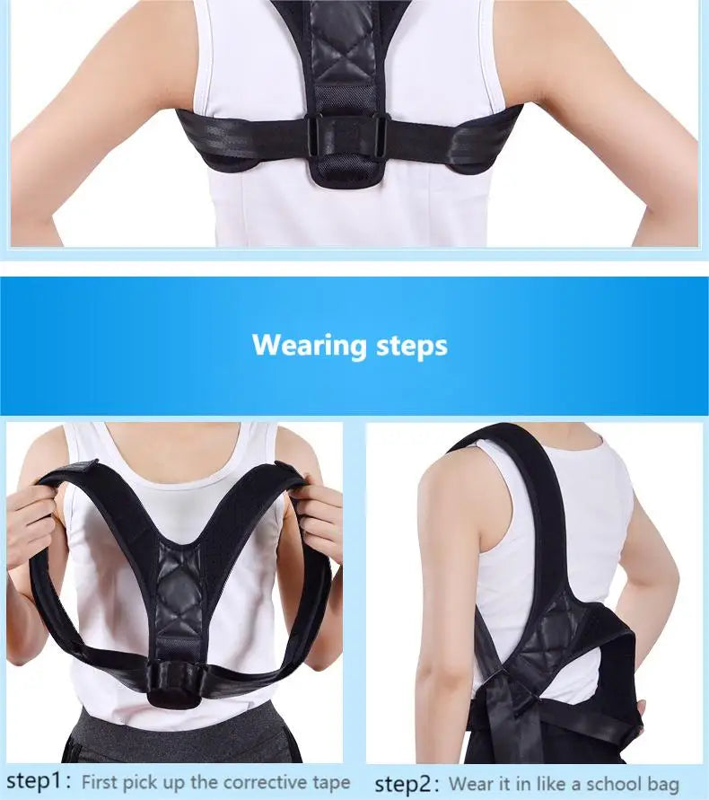 Adjustable Back Posture Correction Belt – Unisex Hunchback & Sitting Support Brace