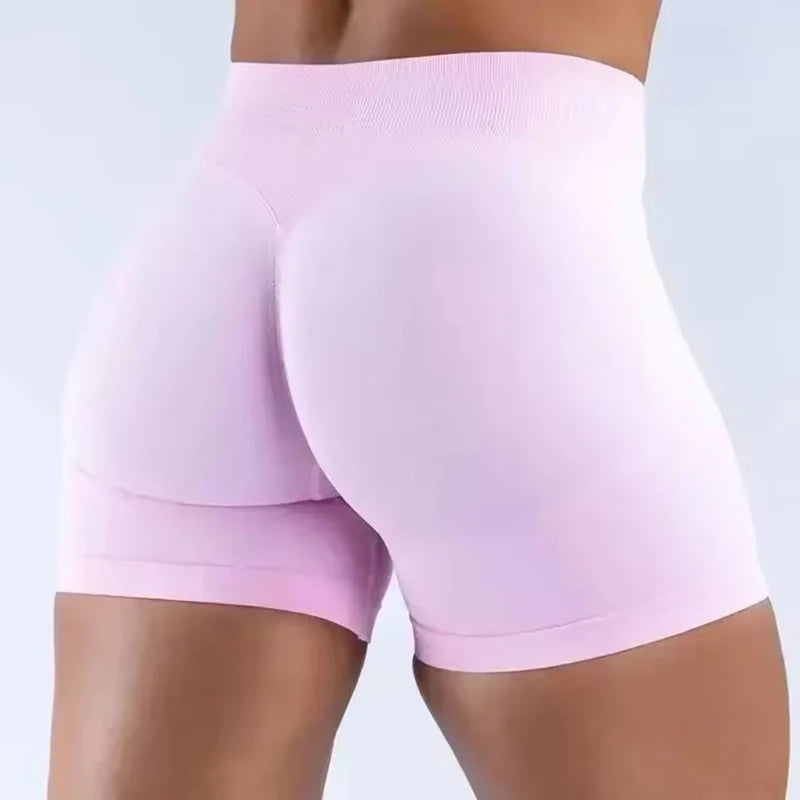 4.5" Seamless Ribbed Yoga Shorts – Scrunch Bum Booty Lifting Gym & Running Shorts for Women