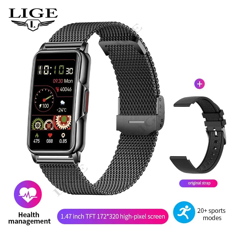 LIGE Women’s Smart Watch – Full Touch Screen, Bluetooth Call, IP67 Waterproof Fitness Tracker