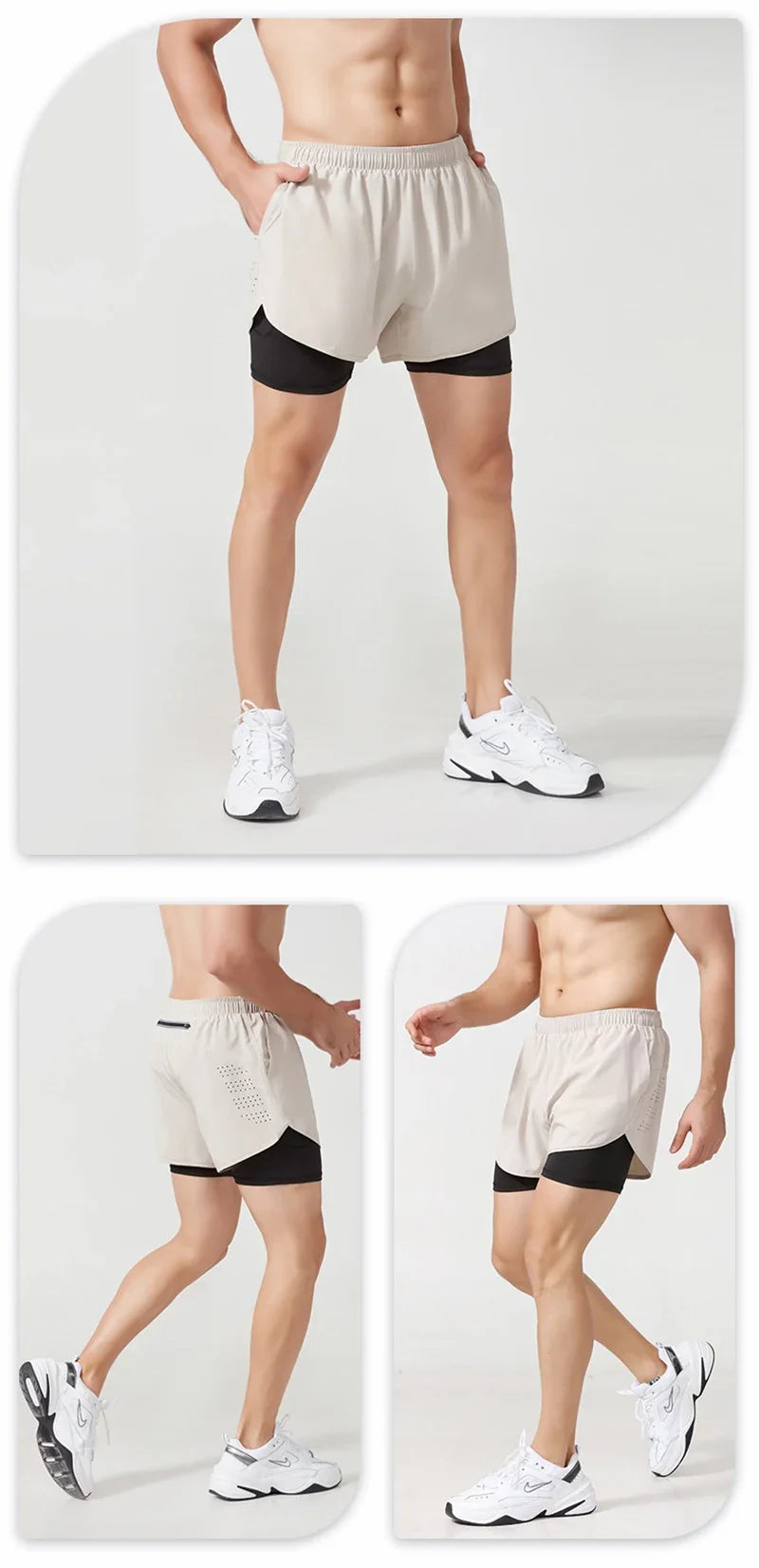 Men’s Double-Layer Running Shorts – Quick-Dry Fitness & Workout Training Shorts