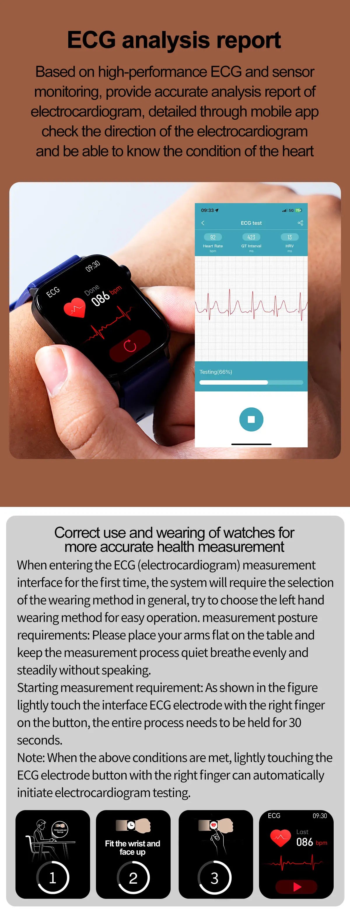 2025 ECG+PPG Smart Watch – Blood Pressure, Lipid, Uric Acid & Menstrual Health Tracker for Women
