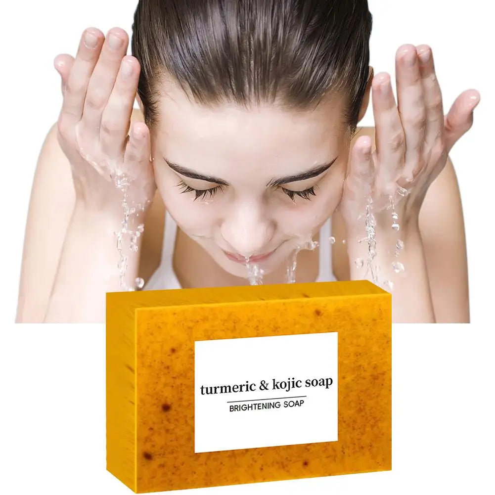 100g Turmeric Kojic Acid Handmade Soap – Lemon Brightening Shower & Facial Bar (1/3/5pcs)