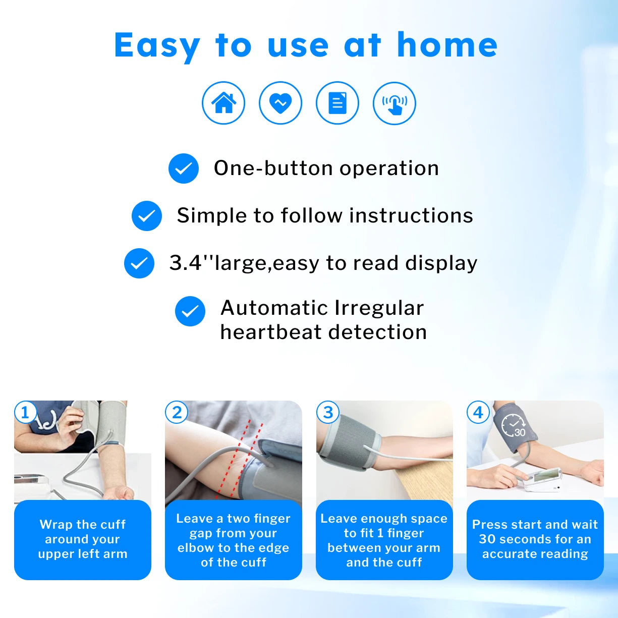 bioland 2005 Upper Arm Blood Pressure Monitor – Automatic Digital Tensiometer with Pulse & Heart Rate Monitoring