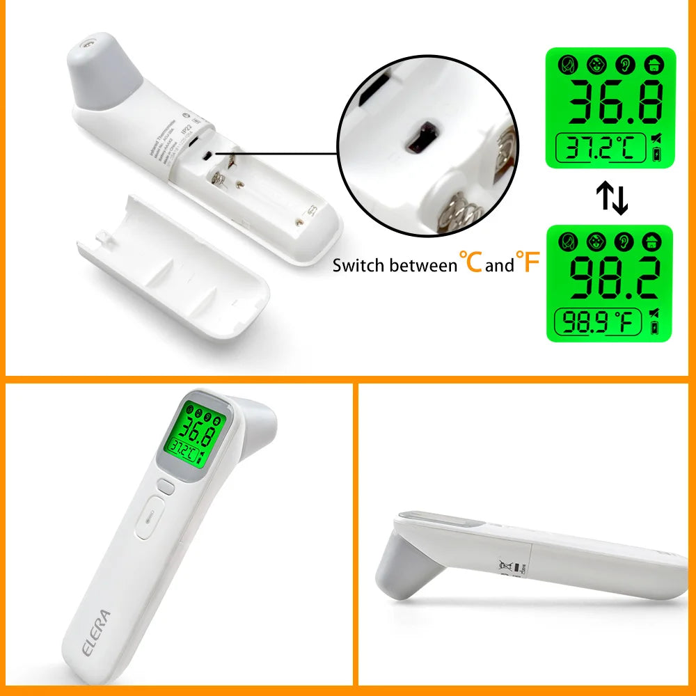 ELERA Infrared Digital Thermometer – Non-Contact Forehead & Ear Temperature Measurement Device