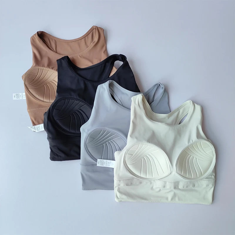 All-in-One Shock-Proof Full-Cup Sports Vest – Breathable Yoga & Gym Fitness Bra