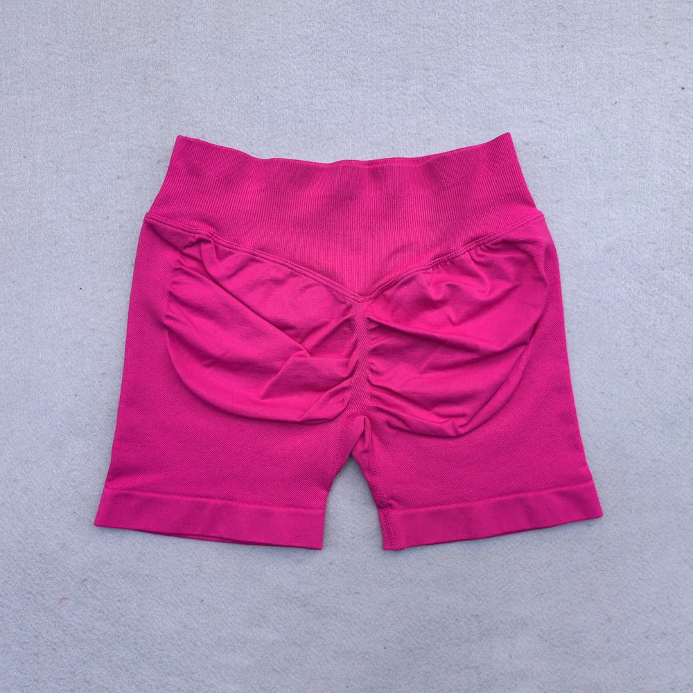 4.5" Seamless Ribbed Yoga Shorts – Scrunch Bum Booty Lifting Gym & Running Shorts for Women