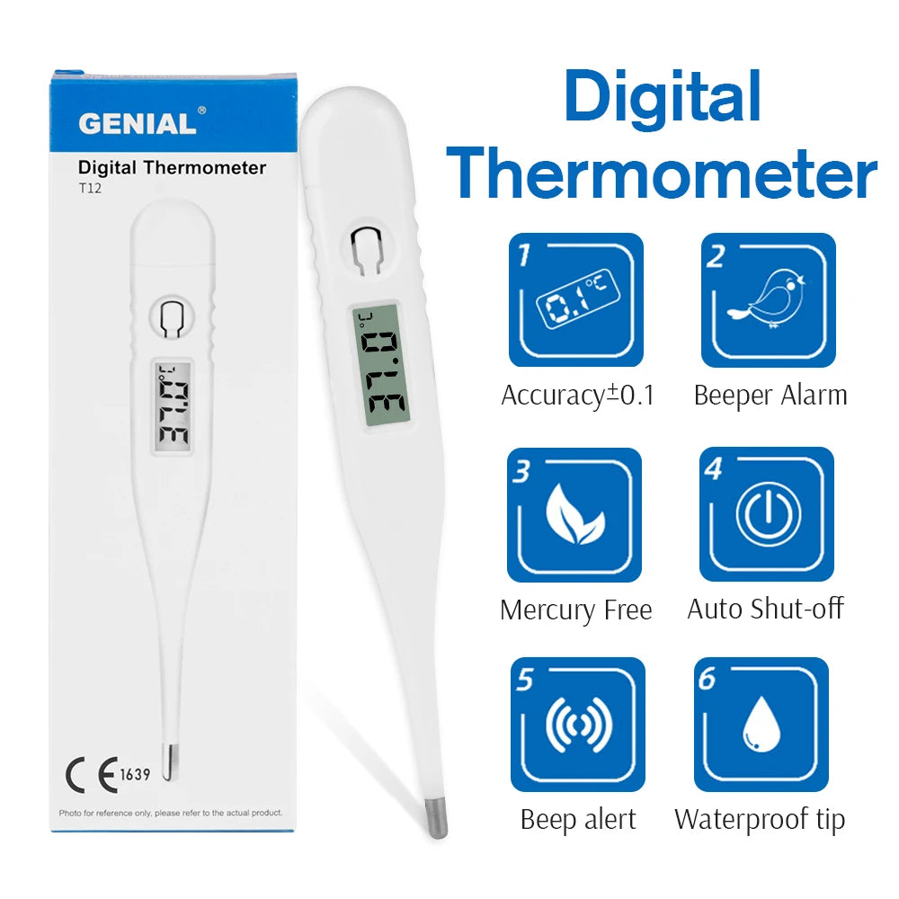 Digital Oral Thermometer for Adults – Fast 30-Second Fever & Basal Temperature Reading