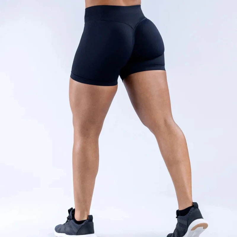 4.5" Seamless Ribbed Yoga Shorts – Scrunch Bum Booty Lifting Gym & Running Shorts for Women