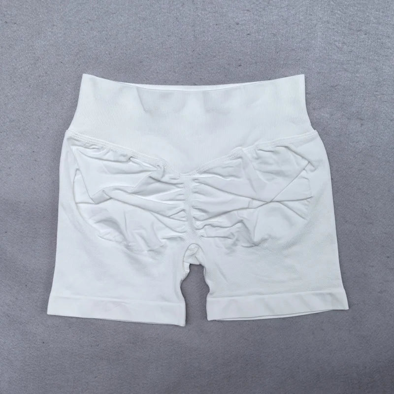 4.5" Seamless Ribbed Yoga Shorts – Scrunch Bum Booty Lifting Gym & Running Shorts for Women