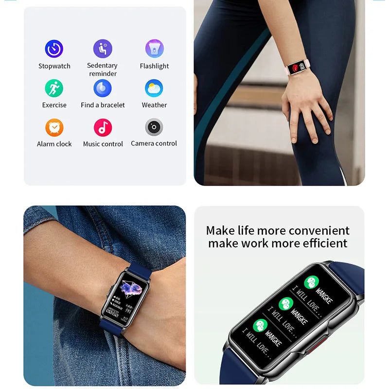 Unisex Smart Bracelet for Android & iOS – Heart Rate, Blood Oxygen Monitor, Waterproof Sport Smartwatch with Gift