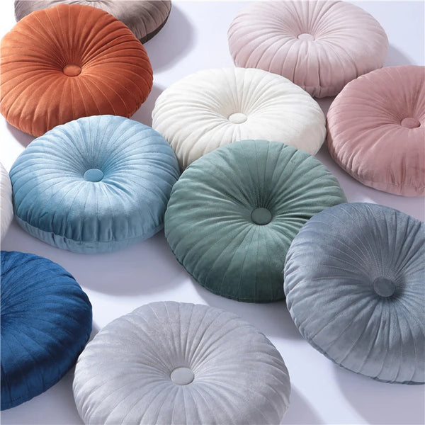 Round Tatami Floor Cushion – Soft Pouf Throw Pillow for Sofa, Bed & Chair (35×35cm)