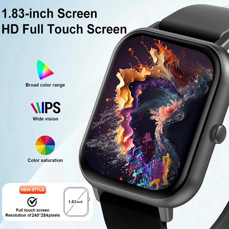 2025 Xiaomi Smart Watch – Bluetooth Call, Heart Rate Monitor, IP68 Waterproof Fitness Tracker for Men & Women (iOS & Android)