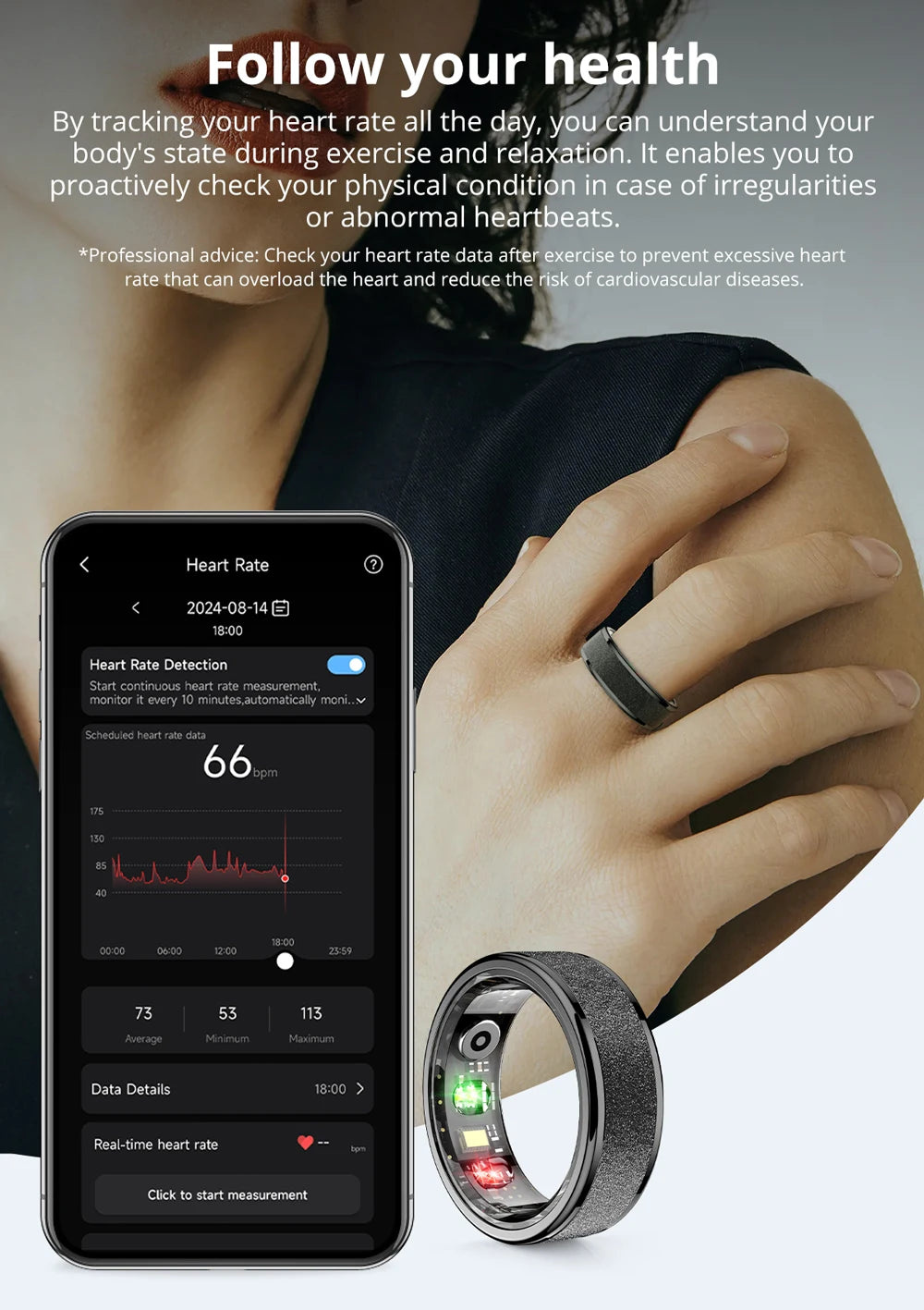 COLMI R10 Smart Ring with Charging Case – Health & Sleep Monitor, 5ATM Waterproof, Multi-Sport Mode