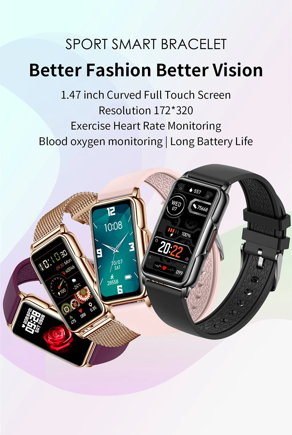LIGE Women’s Smart Watch – Full Touch Screen, Bluetooth Call, IP67 Waterproof Fitness Tracker