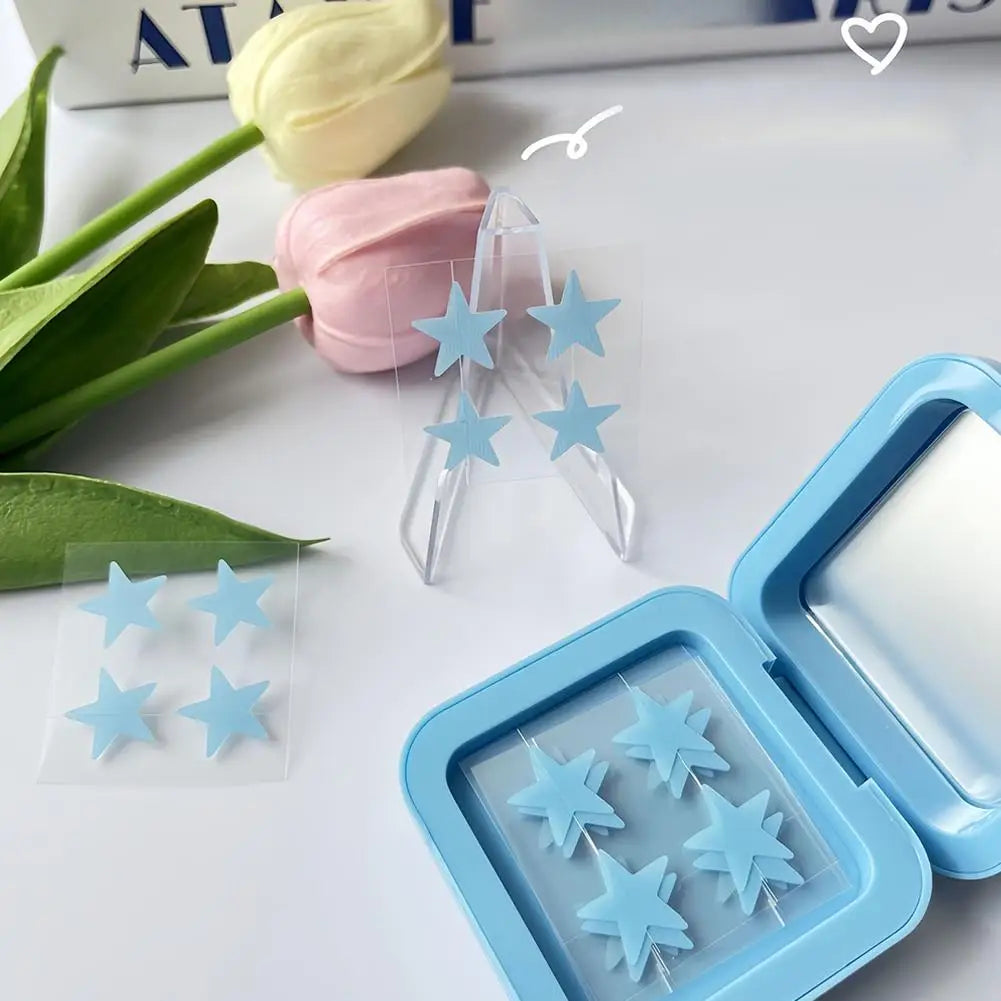 Blue & Yellow Stars Hydrocolloid Pimple Patches with Mirror Storage Box