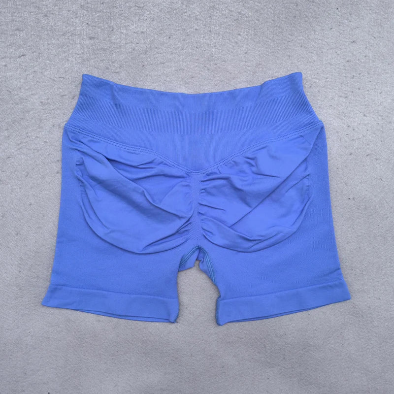4.5" Seamless Ribbed Yoga Shorts – Scrunch Bum Booty Lifting Gym & Running Shorts for Women