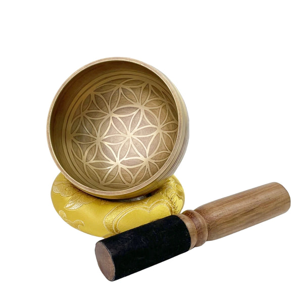 Miwayer Tibetan Singing Bowl Set – Flower of Life Design for Meditation & Stress Relief