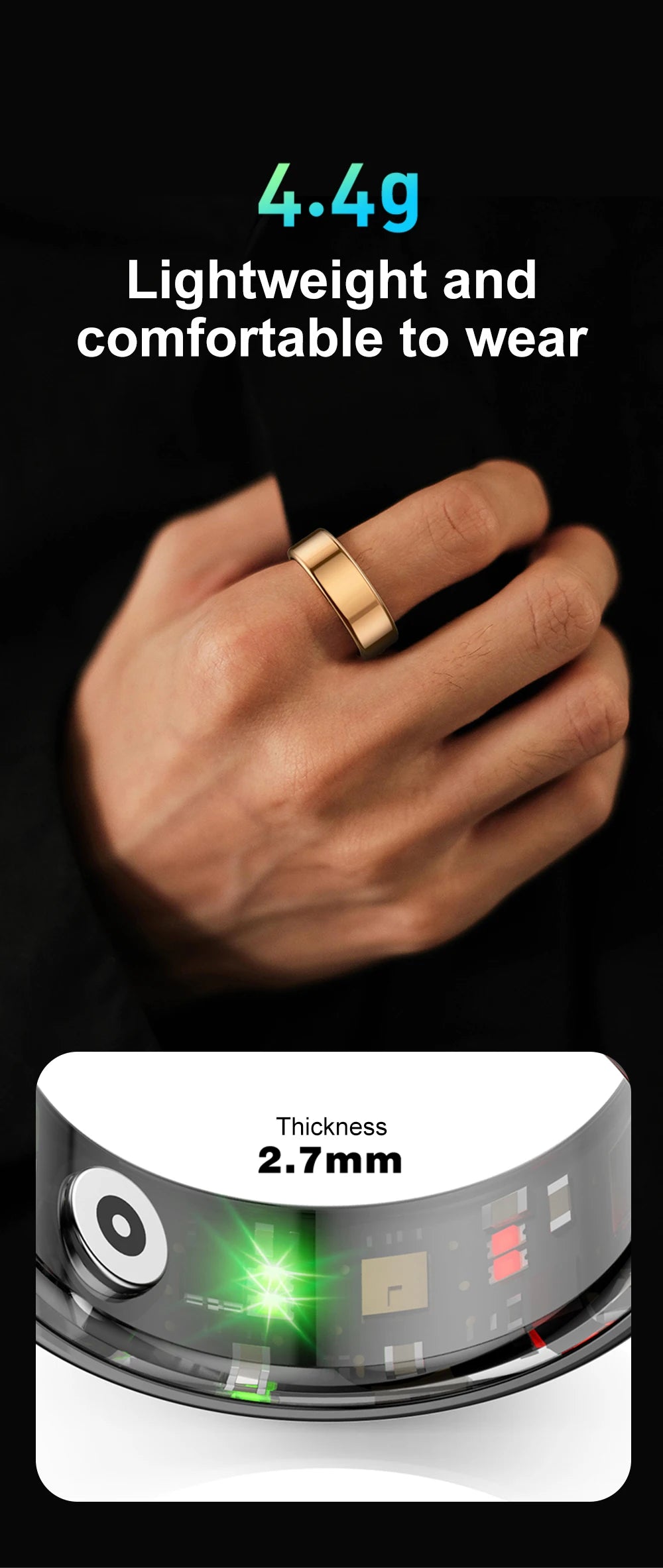 COLMI R02 Military‑Grade Titanium Smart Ring – IP68 & 3ATM Waterproof with Health Monitoring & Multi‑Sport Modes