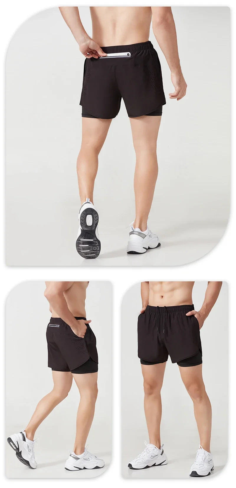 Men’s Double-Layer Running Shorts – Quick-Dry Fitness & Workout Training Shorts