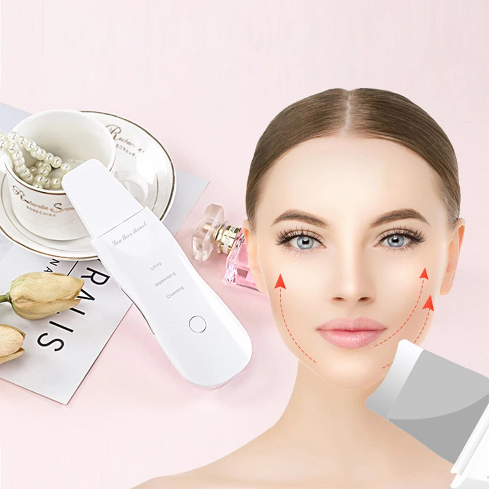 Electric Ultrasonic Skin Scrubber – Facial Cleansing & Blackhead Remover Spatula
