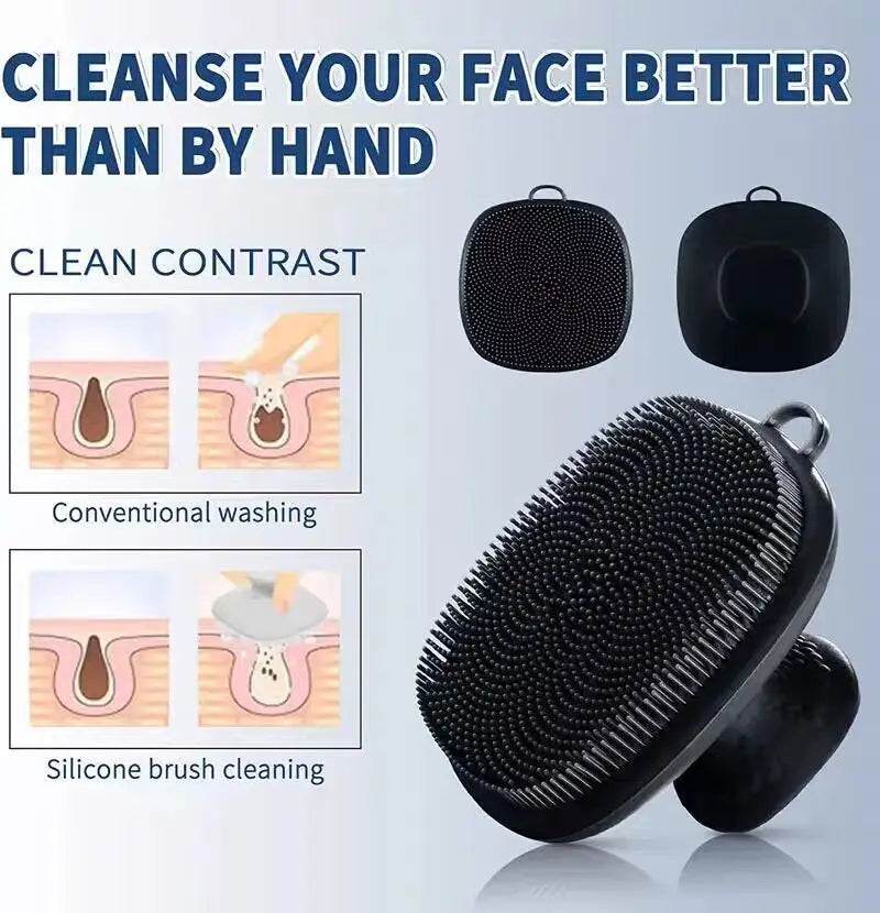 Soft Silicone Face Cleansing Brush – Manual Face Scrubber for Men & Women