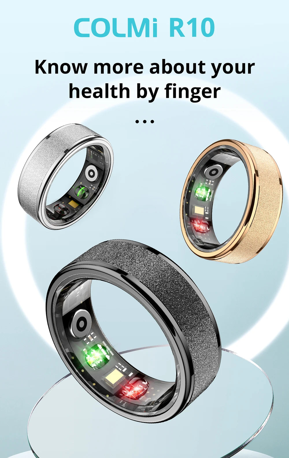 COLMI R10 Smart Ring with Charging Case – Health & Sleep Monitor, 5ATM Waterproof, Multi-Sport Mode
