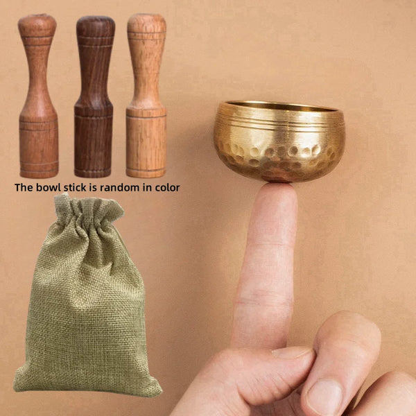 Miwayer Mini Tibetan Singing Bowl – Handmade Nepal Buddha Thumb Bowl for Meditation & Stress Relief