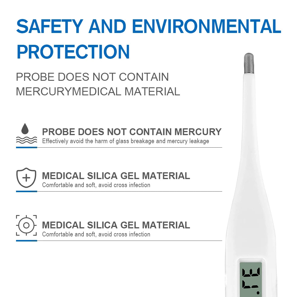 Digital Oral Thermometer for Adults – Fast 30-Second Fever & Basal Temperature Reading