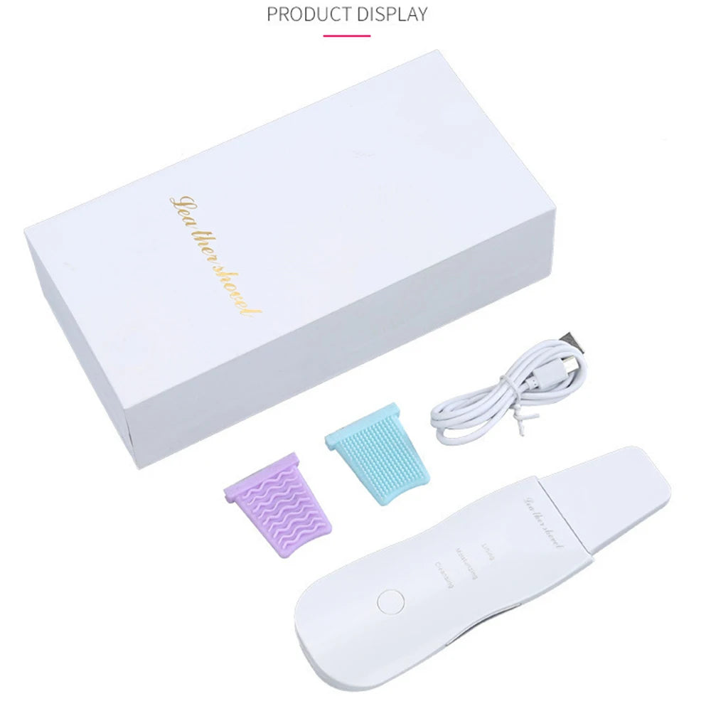 Electric Ultrasonic Skin Scrubber – Facial Cleansing & Blackhead Remover Spatula