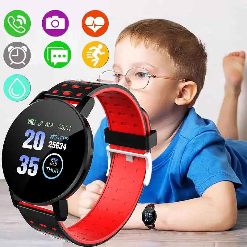 1.44" Kids Waterproof Smart Watch – Bluetooth Fitness Tracker with Heart Rate Monitor for Boys & Girls