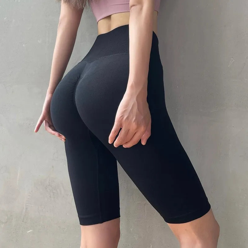 High-Waist Women’s Yoga Shorts – Push-Up, Quick-Dry Tummy Control Gym & Running Shorts
